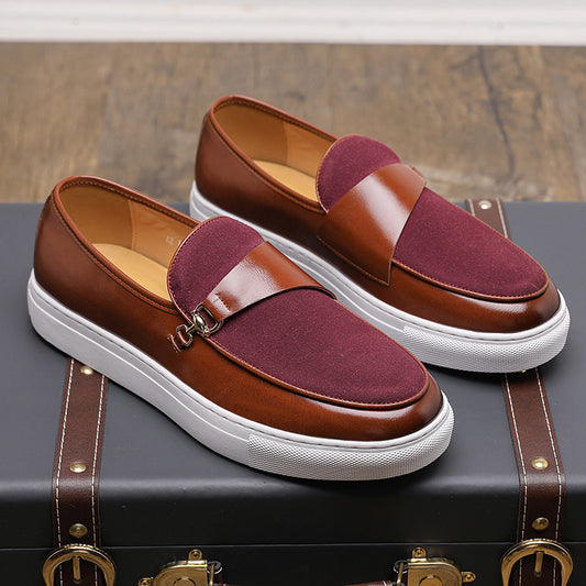 Men's leather slip-on shoes